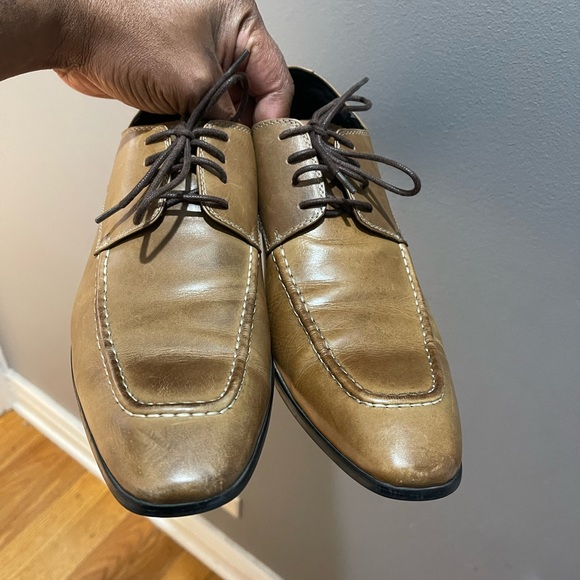 Kenneth Cole Speak Up Lace up dress shoes Tan color Sz 9.5 - Picture 3 of 12